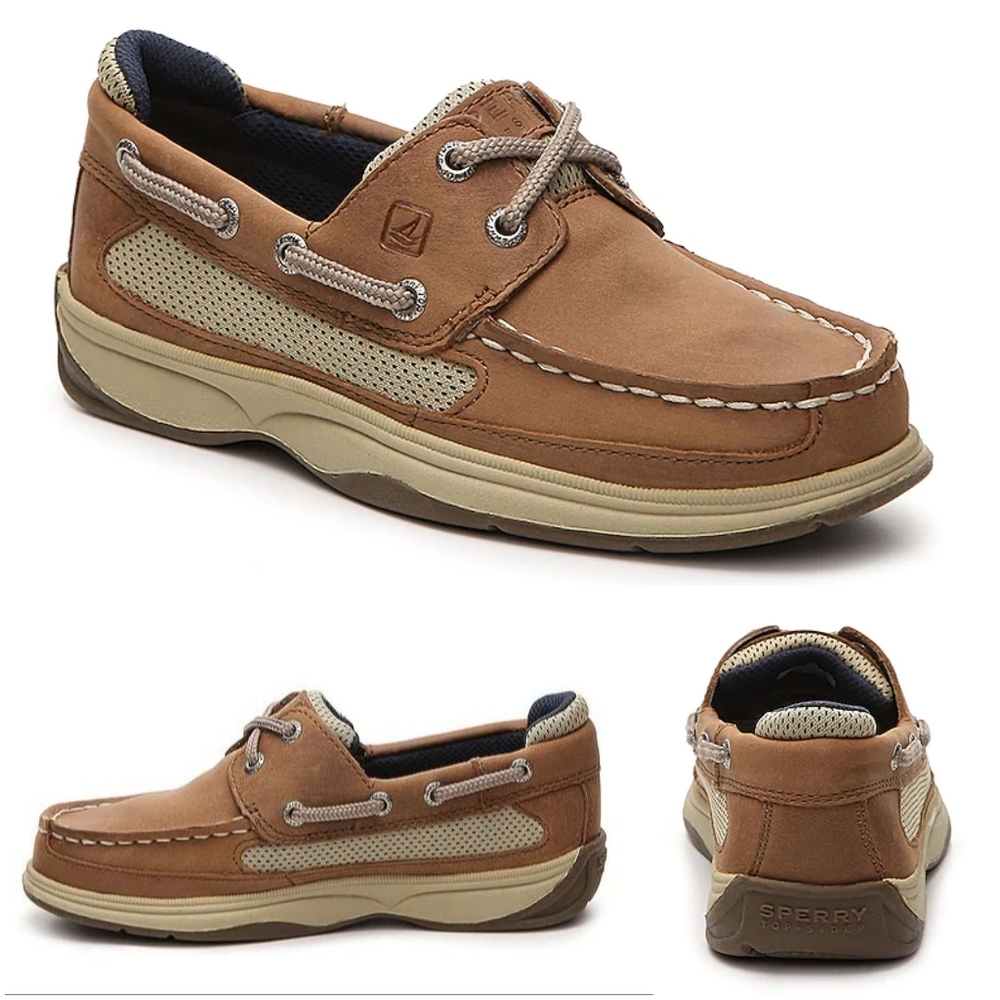 SPERRY Top-Sider Lanyard Boys Casual Boat Shoes Tan Size 3